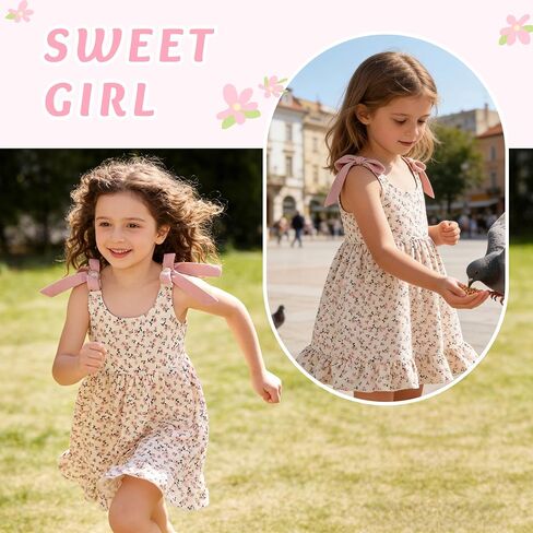 Toddler Summer Dress Baby Girl Beach Outfits Bow Halter Floral Boho Sundress Princess Party Clothes in Saudi Arabia