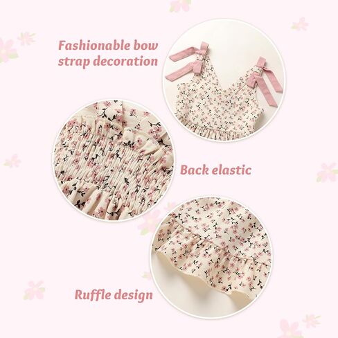 Toddler Summer Dress Baby Girl Beach Outfits Bow Halter Floral Boho Sundress Princess Party Clothes in Saudi Arabia