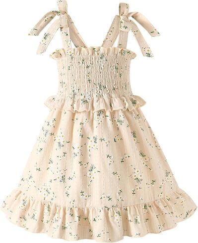 Toddler Summer Dress Baby Girl Beach Outfits Bow Halter Floral Boho Sundress Princess Party Clothes in Saudi Arabia