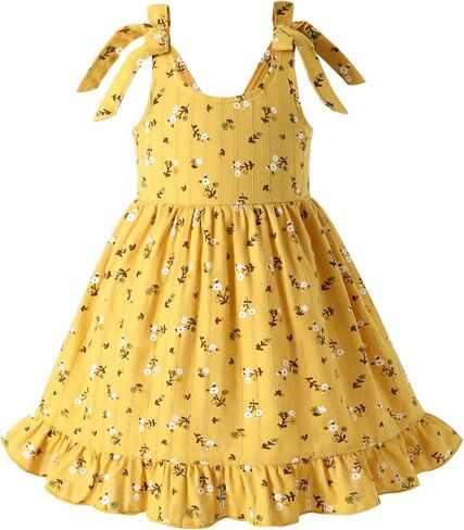 Toddler Summer Dress Baby Girl Beach Outfits Bow Halter Floral Boho Sundress Princess Party Clothes in Saudi Arabia