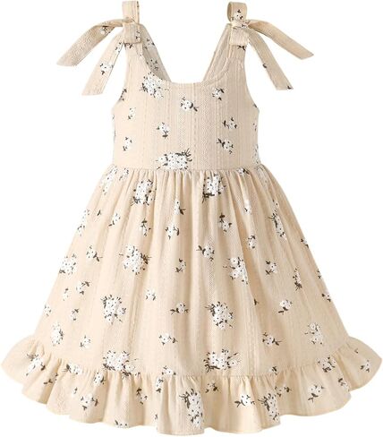 Toddler Summer Dress Baby Girl Beach Outfits Bow Halter Floral Boho Sundress Princess Party Clothes in Saudi Arabia