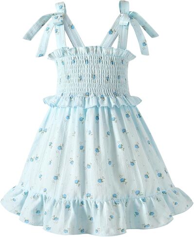 Toddler Summer Dress Baby Girl Beach Outfits Bow Halter Floral Boho Sundress Princess Party Clothes in Saudi Arabia