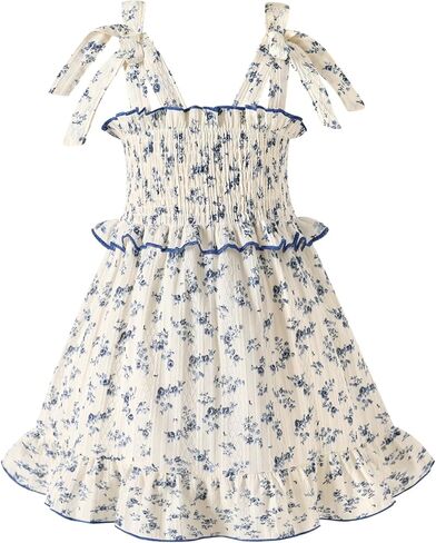 Toddler Summer Dress Baby Girl Beach Outfits Bow Halter Floral Boho Sundress Princess Party Clothes in Saudi Arabia
