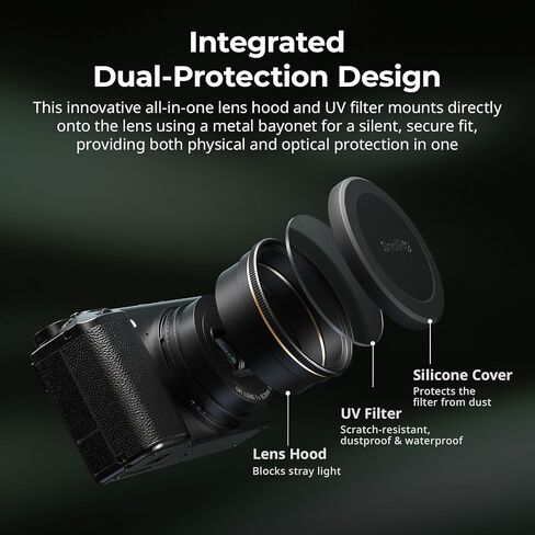 فلتر SmallRig للأشعة فوق البنفسجية وغطاء العدسة الكل في واحد لـ RICOH GR IV GRIV مع غطاء حماية من السيليكون، غطاء شمسي مخصص لتقليل الضوء، طلاء متعدد الطبقات، مقاوم للخدش - 5679 in Kuwait