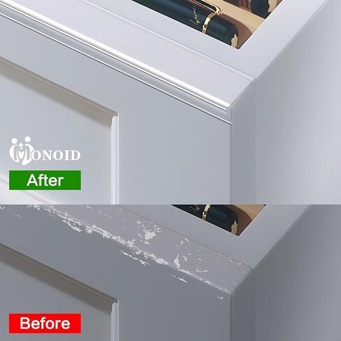 MONOID Drawer Edge Protector, Slip-On Clear Table Corners Guards, Door Kitchen Furniture Bumper, Prevent Wear, Impact Protection, Ease to Cut, 3/4" Thick, 36" Length – Clear, Pack of 5 in Kuwait