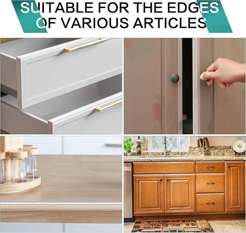 MONOID Drawer Edge Protector, Slip-On Clear Table Corners Guards, Door Kitchen Furniture Bumper, Prevent Wear, Impact Protection, Ease to Cut, 3/4" Thick, 36" Length – Clear, Pack of 5 in Kuwait