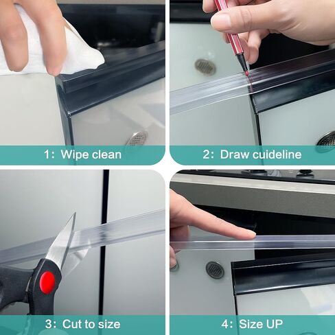 MONOID Drawer Edge Protector, Slip-On Clear Table Corners Guards, Door Kitchen Furniture Bumper, Prevent Wear, Impact Protection, Ease to Cut, 3/4" Thick, 36" Length – Clear, Pack of 5 in Kuwait