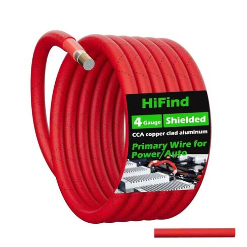 4 Gauge AWG Power Ground Cable 10 FT ، True Spec محمية محمية محمية طرف بطارية لحام مضفر للسيارات ، صوت السيارات ، الأسلاك أمبير ، ستيريو مكبر الصوت ، الطاقة الشمسية ، البحرية ، المولد الأحمر in Kuwait