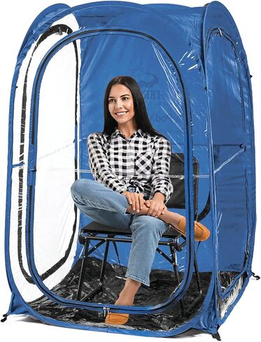 WeatherPod® The Original Shark Tank MyPod ™ 1-2 PORSE POD - ابق دافئًا وجافًا وخارجًا من الشمس - جراب الطقس للرياضة أو المطر أو الرياح (Royal Blue ، 40 "L x 40" W × 59 "H) in Saudi Arabia