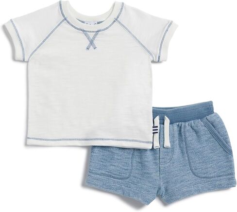 Splendid Baby Boys' Indigo Terry Short and Tee Shirt 2-piece Set in Kuwait
