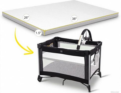 Soft Pack and Play Mattress, high Density Foam,Breathable Soft Cover,Portable and Lightweight Pack n Play Mattress,Comfortable for Baby When Playing and Sleeping in Kuwait