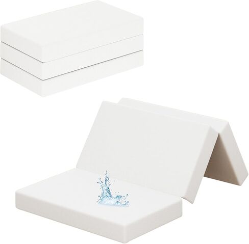 Trifold Mini Mattress, Waterproof 38"x26" Topper for Travel, Removable Washable Cover in Kuwait