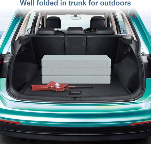 Trifold Mini Mattress, Waterproof 38"x26" Topper for Travel, Removable Washable Cover in Kuwait