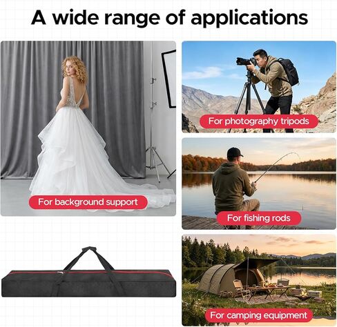 51x10x6 in Heavy Duty Backdrop Stand Bag with Handles, Fully Padded Carrying Case with Built-in Dual Pockets for Pipe and Drape, Tripods, Light Stands, and Other Equipment in Kuwait
