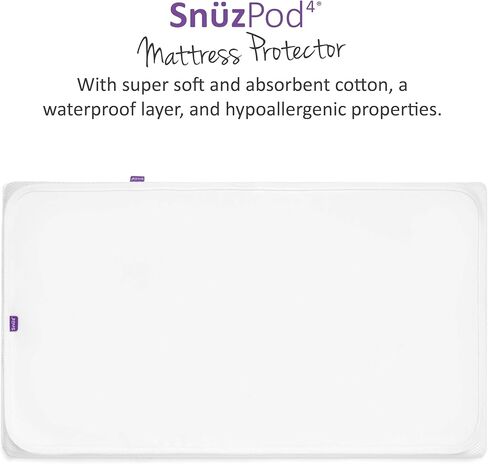 Snuz - Baby Crib Waterproof Mattress Protector for Night Time Accidents, Super Soft and Absorbent Cotton Pad, Hypoallergenic, Machine Washable (30 x 16") in Kuwait
