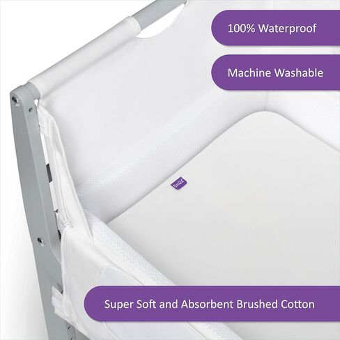 Snuz - Baby Crib Waterproof Mattress Protector for Night Time Accidents, Super Soft and Absorbent Cotton Pad, Hypoallergenic, Machine Washable (30 x 16") in Kuwait