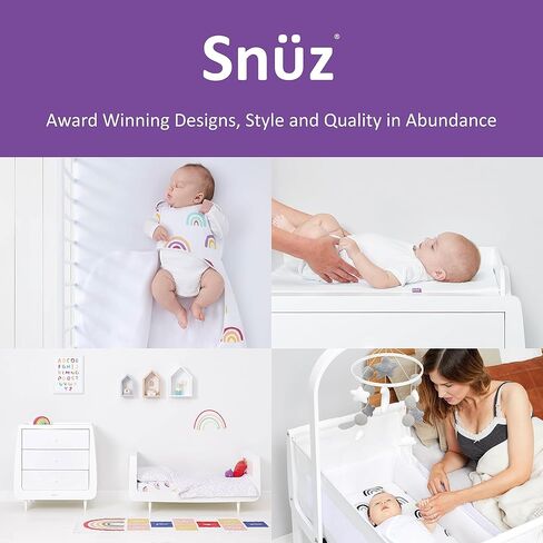 Snuz - Baby Crib Waterproof Mattress Protector for Night Time Accidents, Super Soft and Absorbent Cotton Pad, Hypoallergenic, Machine Washable (30 x 16") in Kuwait
