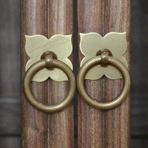 Drawer Handles, Handles Four Leaf Clover Drawer Ring Single Hole Hardware for Kitchen and Bathroom Bronze 2pcs in Kuwait