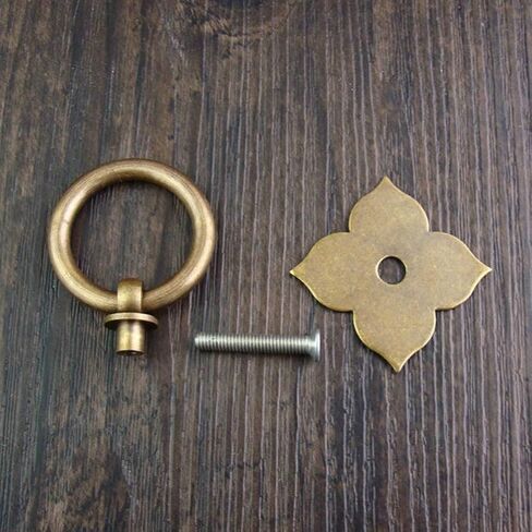 Drawer Handles, Handles Four Leaf Clover Drawer Ring Single Hole Hardware for Kitchen and Bathroom Bronze 2pcs in Kuwait