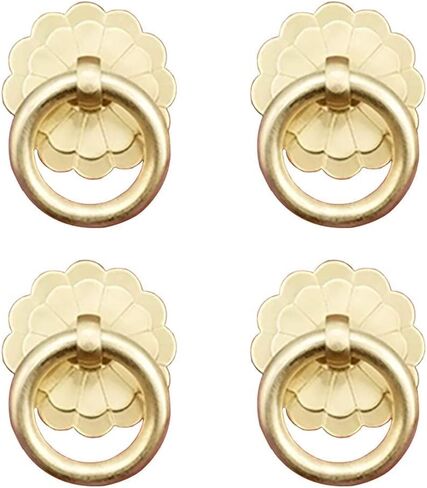Drawer Handles, 4Pcs Kitchen Cabinets Wardrobe Drawer Vintage Furniture Hardware Style Pull Ring(Bronze) in Kuwait