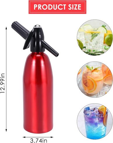 Soda Siphon 1L ، صانع مياه متألقة محمولة ، آلة مياه غازية مدمجة للمشروبات ذات النكهة المعاد استخدامها مجموعة طقم ، آلة صودا السفر للمنزل والخارجي in Kuwait