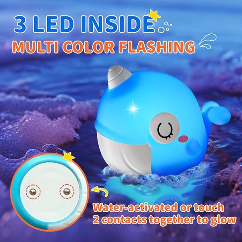 6 Packs Light Up Bath Toys for Kids Ages 1-3, Sea Animals Bathtub Toys for Baby 12-18 Months Toddlers 2-4, Water Activated Pool Toys for 1 2 Year Old Boy Girl Gifts in Kuwait