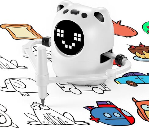 روبوت رسم للأطفال من كيوساس، لعبة فنية تعليمية تفاعلية ترشد الأطفال إلى الرسم خطوة بخطوة، لعبة تعليمية مستوحاة من مونتيسوري مع 150 بطاقة رسم، هدية للأولاد والبنات من سن 3 إلى 8 سنوات (أبيض) in Kuwait