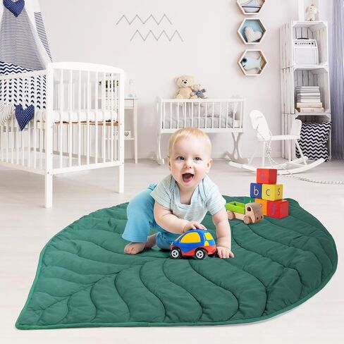 VARIPOWDER Baby Play Mat 56x42 Cotton Crawling Cushion Nursery Rug Soft Reversible Washable Folding Floor Playpen Mat Decor for Girls Boys in Kuwait