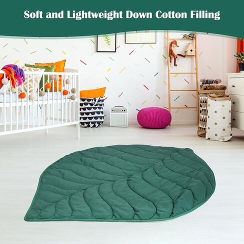 VARIPOWDER Baby Play Mat 56x42 Cotton Crawling Cushion Nursery Rug Soft Reversible Washable Folding Floor Playpen Mat Decor for Girls Boys in Kuwait