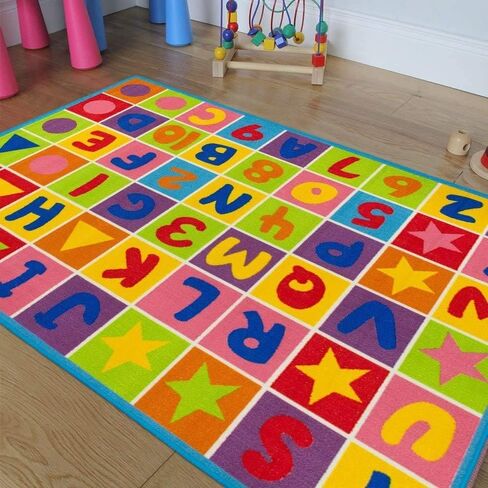 Kids/Baby Room/Daycare/Classroom/Playroom Area Rug Abc's Alphabet Numbers Fun Educational Shapes Learning Carpet (8 Feet X 10 Feet) in Kuwait