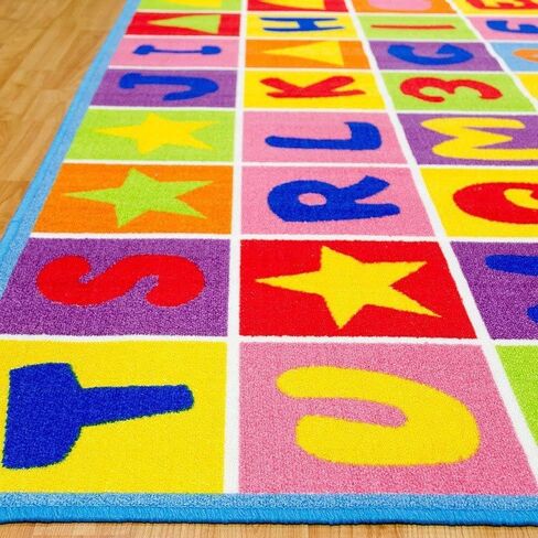 Kids/Baby Room/Daycare/Classroom/Playroom Area Rug Abc's Alphabet Numbers Fun Educational Shapes Learning Carpet (8 Feet X 10 Feet) in Kuwait