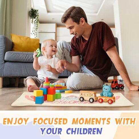 VitalCozy 3 عبوات مقاس 24 × 16 بوصة من مواد مونتيسوري للأطفال بساط لعب من القطن بوهو سجادة عمل للأطفال الصغار، سجادة مونتيسوري بألوان قوس قزح لتهدئة ركن المنزل وغرفة النوم وغرفة اللعب in Kuwait