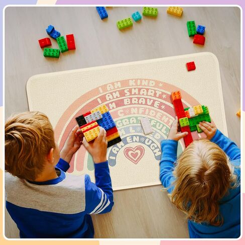 VitalCozy 3 عبوات مقاس 24 × 16 بوصة من مواد مونتيسوري للأطفال بساط لعب من القطن بوهو سجادة عمل للأطفال الصغار، سجادة مونتيسوري بألوان قوس قزح لتهدئة ركن المنزل وغرفة النوم وغرفة اللعب in Kuwait