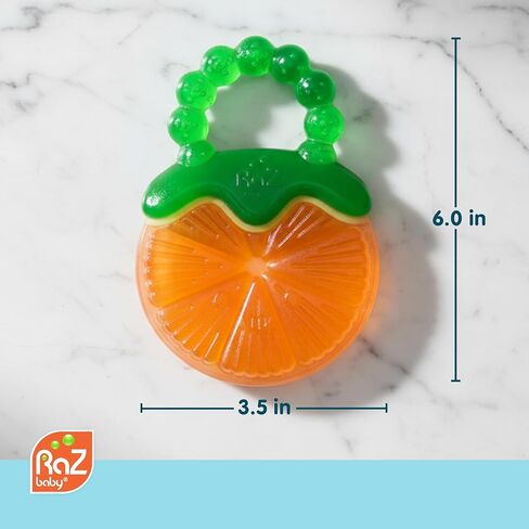 عضاضات RaZbaby Fruit Koolers المكونة من 3 قطع من عضاضات Koolers المملوءة بالماء - راحة تبريد ممتعة مستوحاة من الفاكهة لعمر 3 أشهر فما فوق | عضاضة آمنة وخالية من مادة BPA تعمل على تهدئة اللثة الرقيقة in Kuwait