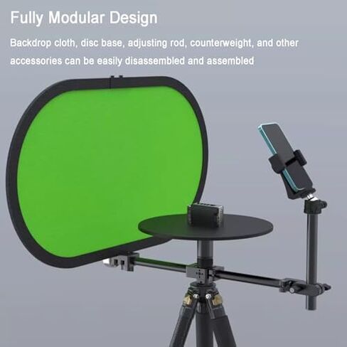 Manual 360° Photography Turntable, Video Rotating Platform 12 Inch, with 1/4″ & 3/8″ Threads,29×16.5 Inch Background Cloth, Photo Booth for Product in Kuwait