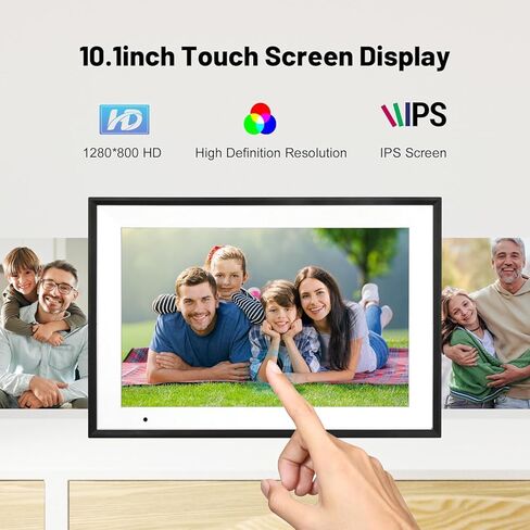 إطار صور رقمي 10.1 بوصة مع مساحة تخزين 32 جيجابايت، شاشة لمس 1280 * 800 IPS FHD، إطار ذكي WiFi لمشاركة الصور ومقاطع الفيديو على الفور من أي مكان عبر تطبيق AiMOR in Kuwait