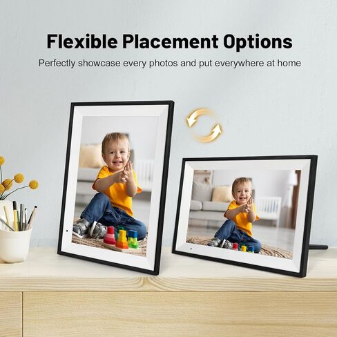 إطار صور رقمي 10.1 بوصة مع مساحة تخزين 32 جيجابايت، شاشة لمس 1280 * 800 IPS FHD، إطار ذكي WiFi لمشاركة الصور ومقاطع الفيديو على الفور من أي مكان عبر تطبيق AiMOR in Kuwait