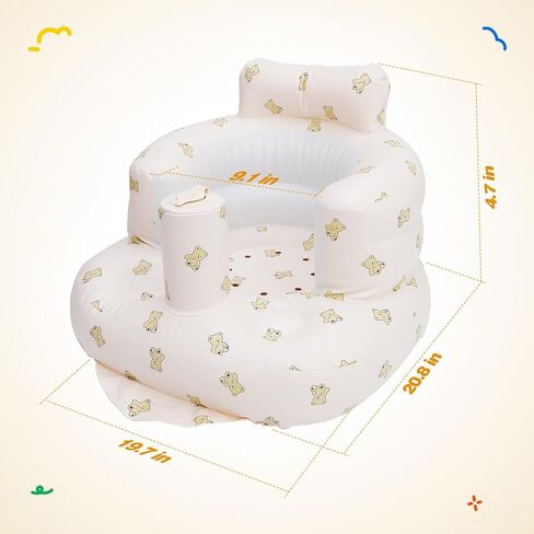 Baby Inflatable Seat with Built-in Air Pump, Portable Sit Me Up Floor Seat for 3-36 Months, Sit Me Up Chair for Feeding, Toddler Support Baby Shower Chair Floor Seater in Saudi Arabia