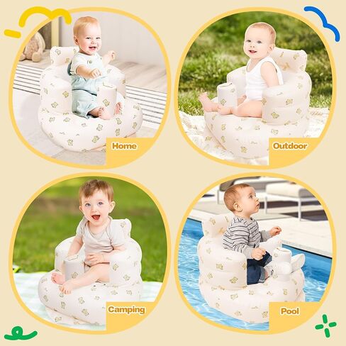 Baby Inflatable Seat with Built-in Air Pump, Portable Sit Me Up Floor Seat for 3-36 Months, Sit Me Up Chair for Feeding, Toddler Support Baby Shower Chair Floor Seater in Saudi Arabia