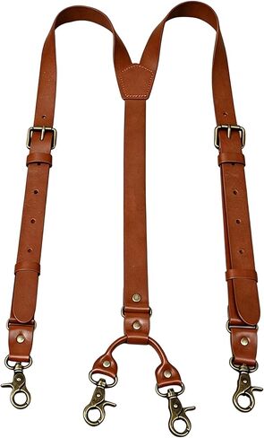 حمالات جلدية للرجال الثقيلة Y الظهر قابل للتعديل مع 4 خطافات ربط معدنية عتيقة للرجال دعائم كبيرة وطويلة in Saudi Arabia