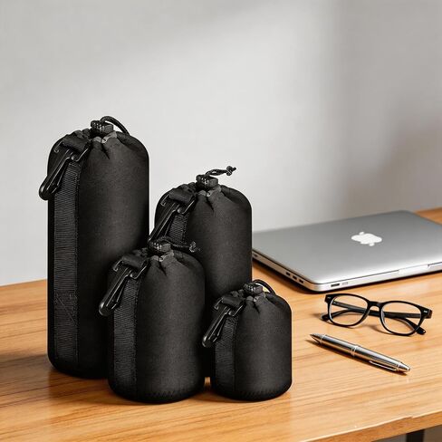 4PCS Lens Pouch Set, Fits Most Cameras (Small, Medium, Large, X Large) in Kuwait