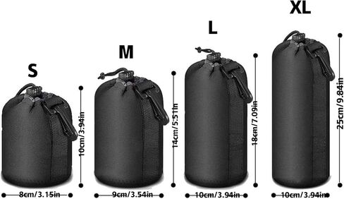 4PCS Lens Pouch Set, Fits Most Cameras (Small, Medium, Large, X Large) in Kuwait