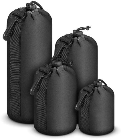 4PCS Lens Pouch Set, Fits Most Cameras (Small, Medium, Large, X Large) in Kuwait