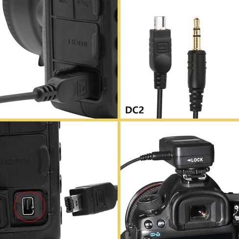Pixel 3.5mm-DC2 Camera Shutter Connecting Cable Cord Compatible for Nikon Rebel PowerShot Pentax Samsung Sigma Cameras Compatible with Pixel Shutter Remote Control TW-283 Series in Kuwait