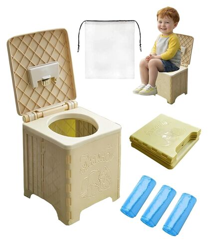 SunnySmile Portable Toddler Potty,Car Potty for Toddler,Travel Toilet,with Travel Bag and 45 Liners,for Toddler Travel, Camping, Foldable, Indoor/Outdoor Use in Kuwait