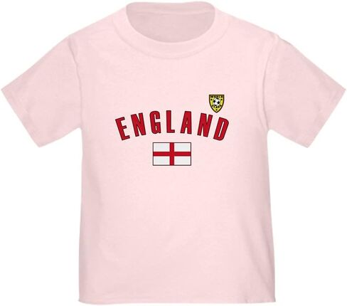 تي شيرت CafePress England لكرة القدم (6Mo 4T) تي شيرت لطيف للأطفال الصغار، 100% قطن in Kuwait
