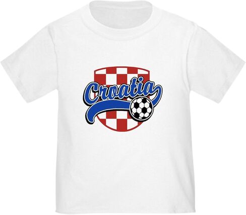 تي شيرت CafePress كرواتيا لكرة القدم للأطفال الصغار برسومات لطيفة للأطفال الصغار، 100% قطن in Kuwait