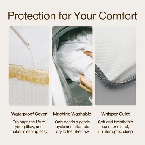 وسادة Coop Sleep Goods Cool + Cooling للأطفال الصغار + واقي وسادة مقاوم للماء بتقنية فائقة اللون رمادي + واقي مرتبة مقاوم للماء فائق الروعة حزمة مزدوجة in Kuwait
