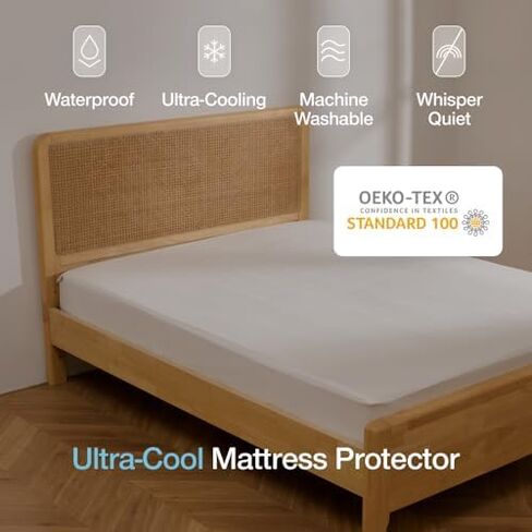 وسادة Coop Sleep Goods Cool + Cooling للأطفال الصغار + واقي وسادة مقاوم للماء بتقنية فائقة اللون رمادي + واقي مرتبة مقاوم للماء فائق الروعة حزمة مزدوجة in Kuwait