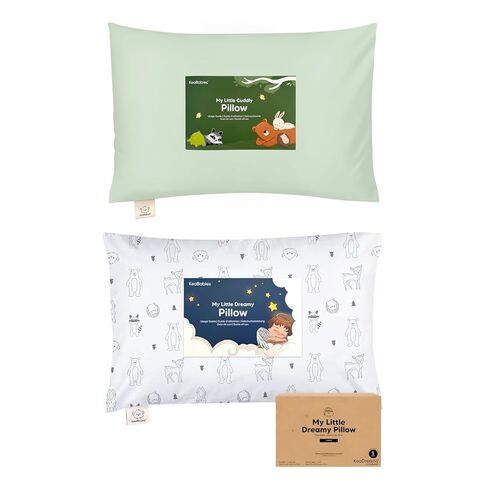 KeaBabies Toddler Pillow with Pillowcase and Toddler Pillow with Pillowcase, Jumbo 14X20-13x18 Nursery Kids Bedding Set for Sleeping - Soft Cotton Sleeping Essentials for Kids in Kuwait